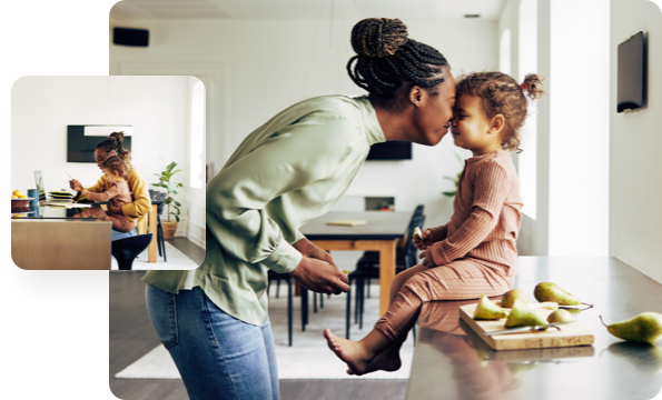 Woman playing with a child