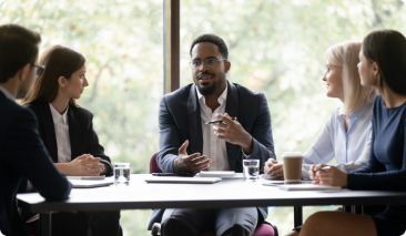 A group of business people in a meeting