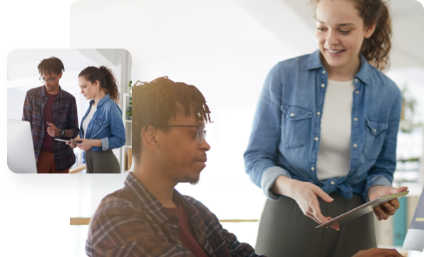 Group of developers looking at computers