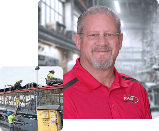 Right: Richard Milroy, Left: Team members working