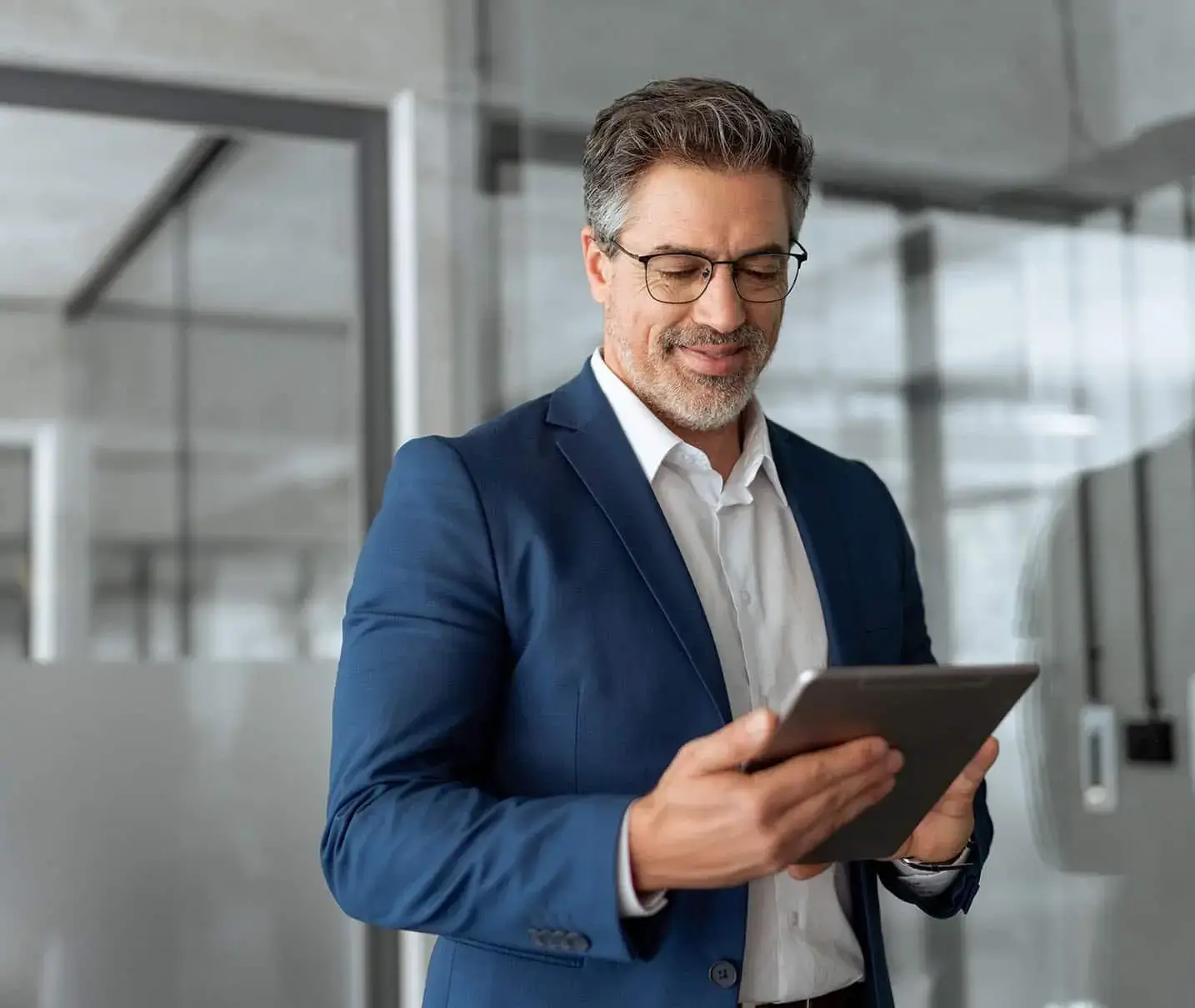 Man holding a tablet